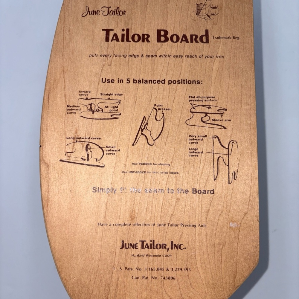Tailor Board by June Tailor  3 Piece Seamstress Wooden Ironing Seam Board EUC - Picture 7 of 8
